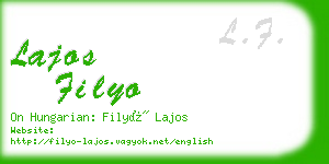 lajos filyo business card